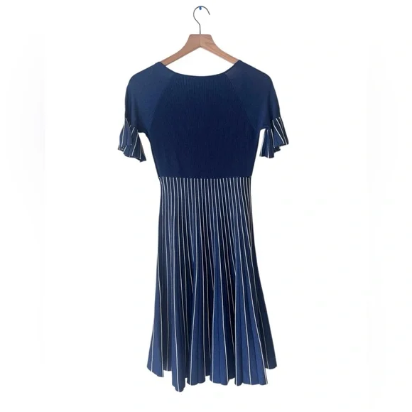 Jonathan Simkhai Pleated Metallic Stretch-knit Dress Royal Blue Size S